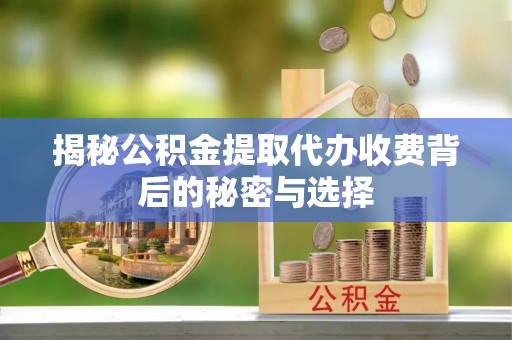 徐州揭秘公积金提取代办收费背后的秘密与选择