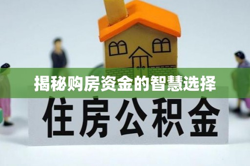 徐州揭秘购房资金的智慧选择