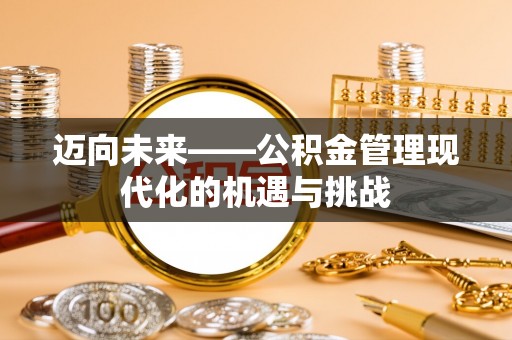 徐州迈向未来——公积金管理现代化的机遇与挑战